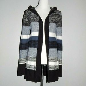 Roxy Blue White Stripe Long Sleeve Hooded Sweater